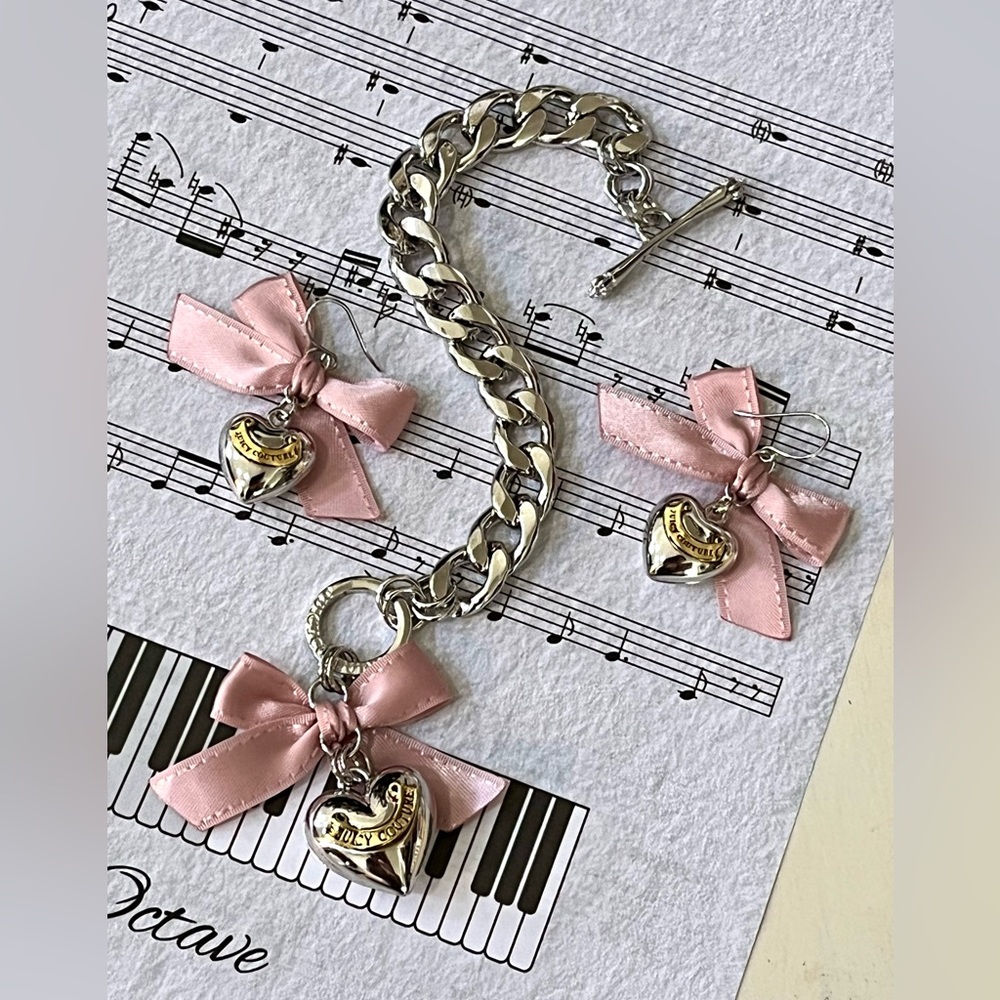 Like NEW!! Bracelet and Earring Y2K OOAK Set Juicy Couture - Picture 1 of 6